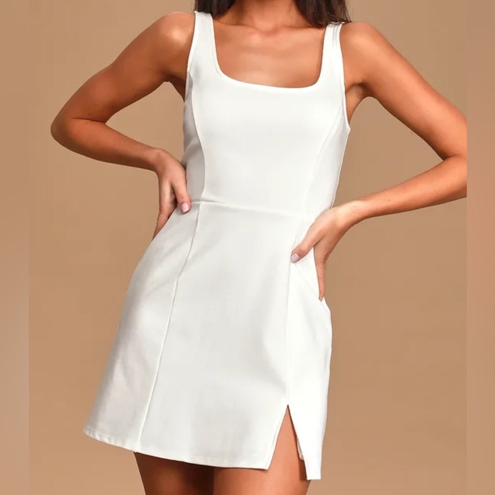NWT Lulus Always Admired White Sleeveless Mini Dress | Size M
